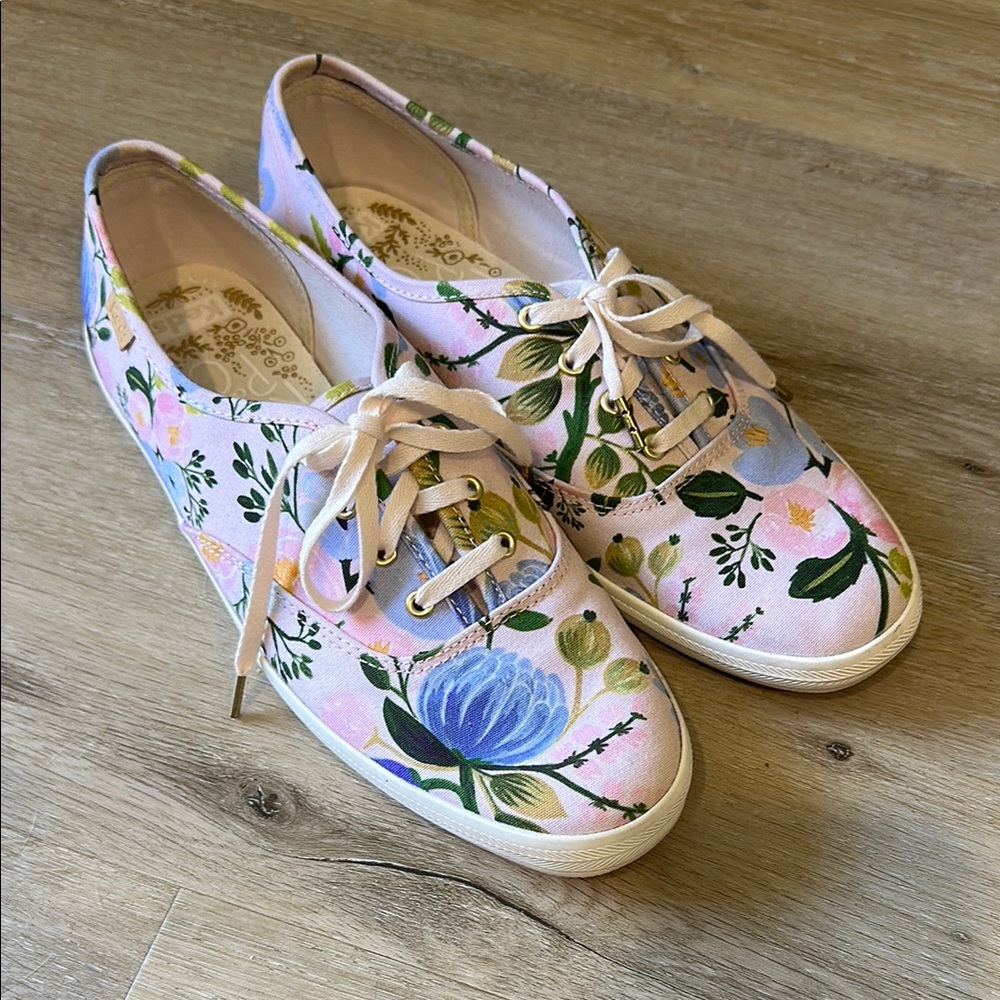 Keds Rifle Paper Co. Botanical Sneakers, size 8.5